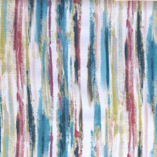 Elegant look red blue white green purple color vertical colors flowing stripes pattern poly fabric main curtain